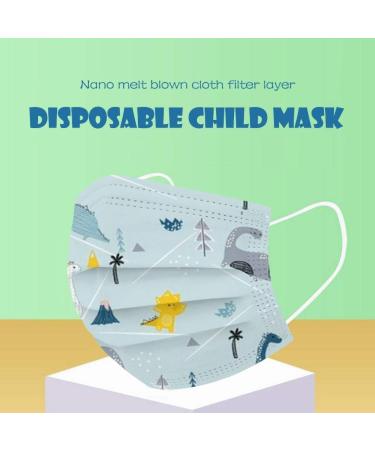 50 Pcs Kids Face Cover Disposable 3 Ply Cute Cartoon Printing Face Bandanas (#10) - Buy Online on GoSupps.com