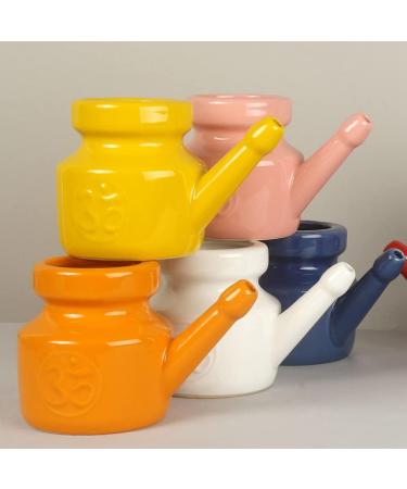 Frattina 350ml Ceramic Neti Pot for Nasal Rinsing - Durable Leakproof Spout - Grey - Buy Online on GoSupps.com