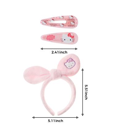 Cute Kitty Cat Spa Headband with Hair Clips for Women and Girls - Hello Kitty Design - Buy Online on GoSupps.com