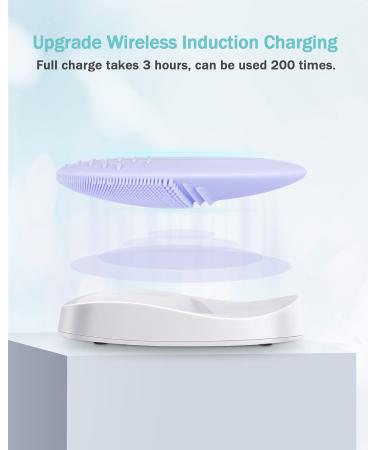 EZBASICS Silicone Facial Cleansing Brush - Waterproof Sonic Vibrating Face Brush for Deep Cleansing and Exfoliating - Violet - Buy Online on GoSupps.com