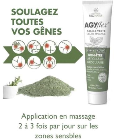 Laboratoire Pronatur - AGYflex Massage Gel with Green Clay and 7 Plants - Relieves Muscles and Joints - Made in France - For - Buy Online on GoSupps.com