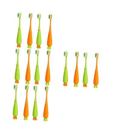 Healvian 16 STK Carrow Toothbrush Bulk-toothbrush toddler toothbrush travel toothbrush toothbrushes for children cartoon manual children's toothbrush carrot toothbrush handbook travel pp