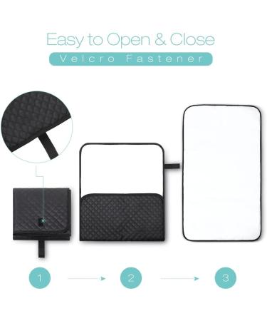Lekebaby Portable Changing Mat Nappy Changing Mat Foldable Baby Changing Mat Travel Changing Mat Portable Baby Change Mat Quilted Black Black Quilting - Buy Online on GoSupps.com