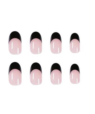 Vemalo BLACK French Press on Nails Medium - 24 pcs (Style 1) - Buy Online on GoSupps.com