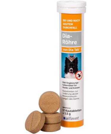 Alfavet Dia tube from Dia Tab |12 x 5.5 g |Supplementary feed for dogs and cats in the event of diarrhea |Can help reduce diarrhea |Ideal for on the go - Buy Online on GoSupps.com