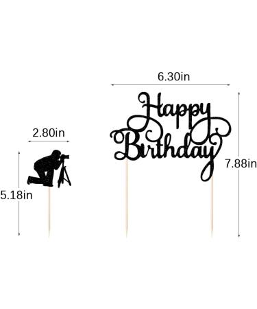 Photographer Happy Birthday Cake Topper-Camera Photographer Cupcake Topper-Birthday Party Cake Decorations (23-piece set) - Buy Online on GoSupps.com