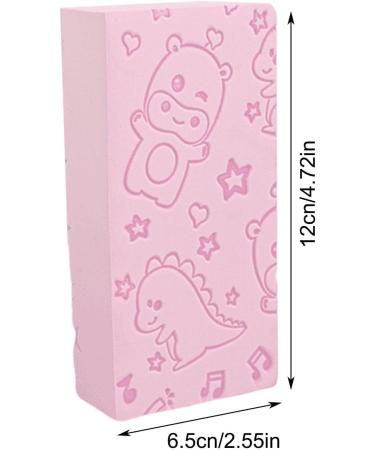 Cute Shapes Shower Sponge | Kids Bath Sponge | Natural and Safe Bath Sponge Reusable Kids Bath Sponge Soft and Absorbent Kids Sponge Cartoon Cleaning Sponge for Children Pink - Buy Online on GoSupps.com