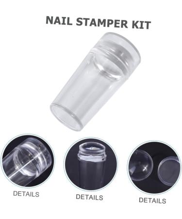 minkissy 4 Fully Transparent Handle with Lid Silicone Seal Nail Art Template Nail Polish Stamper Nail Beauty Tool Nails Kits Jelly Stamper for Nail Art Mold Kit Child Major Supplies Plastic - Buy Online on GoSupps.com