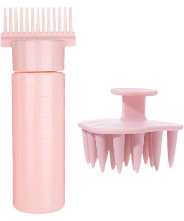 Root Comb Applicator Bottle - 180ml Portable Oil Comb Applicator Bottle - Scalp Bottle Applicator Hair Oil Dispenser Bottle Comb for Hair Dye Shampoos Hair Salons Pink Third Generation - Buy Online on GoSupps.com