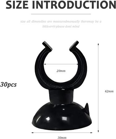 Gzhaizhuan 30 STK Aquarium Suction Cups - Durable PVC Fish Tank Hose Holders & Accessories (30x20mm Black) - Buy Online on GoSupps.com