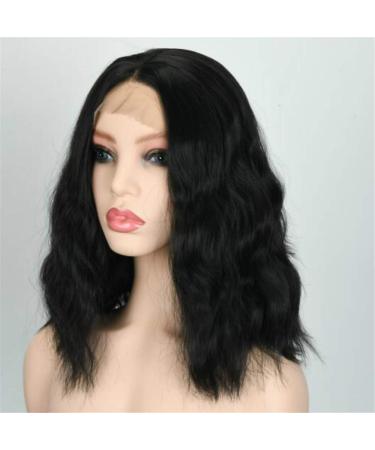 Short Curly Black Brown Wig 14/16 inch | Heat-Resistant Synthetic Hair | Perfect for Cosplay & Parties | Stylish Women's Wig Cap - Buy Online on GoSupps.com