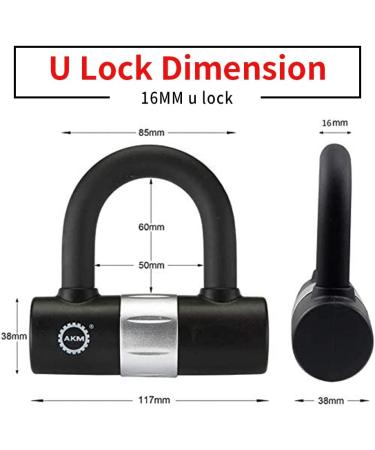 AKM 120cm Bike Chain Lock with 4Keys - Heavy Duty Anti-Theft Security for Bicycle, Moped, Scooter, Motorcycle - 10mm Thick Cut Proof Chain + 16mm U Lock Disc - Buy Online on GoSupps.com
