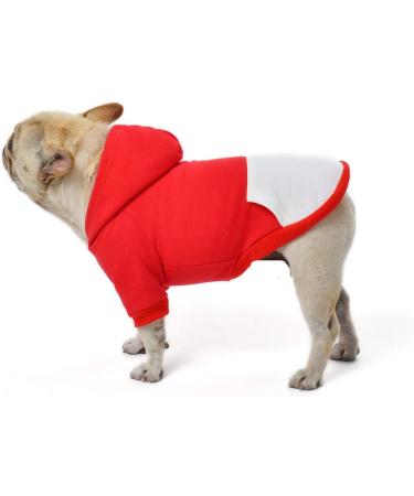 Meioro Warm Dog Hoodies - Cute Zipper Pet Clothes for Small Dogs (L Red) | International Shipping Available - Buy Online on GoSupps.com