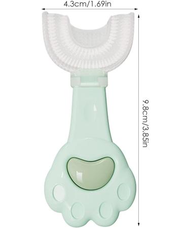 U-Shaped Toothbrush Kids Food Grade Soft Silicone Brush Head for Kids Age 2-6 360 Oral Teeth Cleaning Design and Children - Baby Toothbrush - U Shaped Toothbrush Kids Green - Buy Online on GoSupps.com