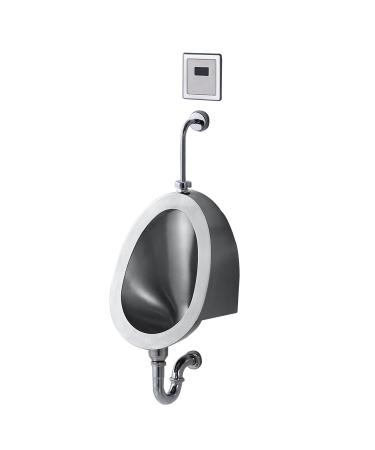 Stainless Steel Urinals Smart Flushing Urinals Standing Urinals in Bathroom High-Efficiency Urinals with Commercial Smart Sensor Flushing Valves Suitable for Family B (Wall Drainage)