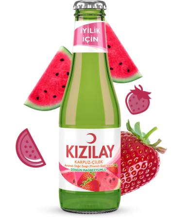 KIZILAY 48 Bottles Natural Mineral Water Mixed Fruit Flavor (Cherry Apple Watermelon Lemon) Rich Mineral Water with Bicarbonate and Sodium 200ml - Buy Online on GoSupps.com