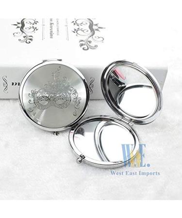 WE 12 Pcs Masquerade Mask Compact Mirrors Come with Purple Gift Bags - Quinceanera/Sweet 16 Purple (Sliver) - Buy Online on GoSupps.com