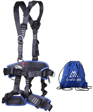 CroSight Climbing Seat Belt | Caving & Rock Climbing Equipment | Rappelling & Rescuing Gear | Black & Dark Blue - Buy Online on GoSupps.com