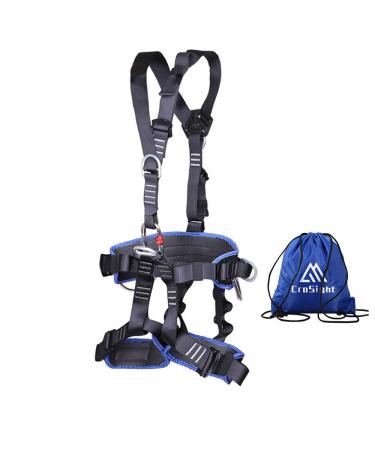 CroSight Climbing Seat Belt, Caving, Rock Climbing and Rappelling Equipment, Body Guard Protect, Rappelling Rescuing Equip Black & Dark Blue-01