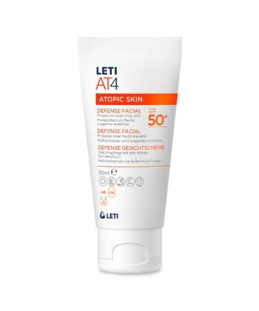 LETI AT4 Defense Gesichtscreme SPF 50+ - Wasserabweisende hautsch tzende Gesichtspflege mit hohem Sonnenschutz (SPF 50+) bei trockener oder zu Neurodermitis neigender Haut 50 ml Cream