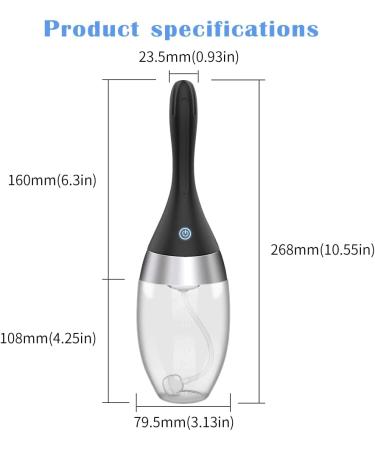 Adorime Automatic Enema Bulb - Rechargeable Douche Kit with 3 Intensity Modes, Anti Back-Flow Design - Private Hygiene Silicone Cleaner - 12oz - Buy Online on GoSupps.com