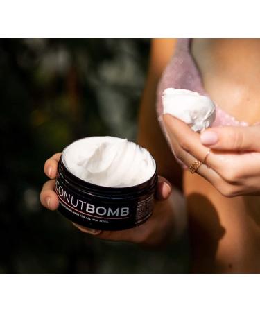 BYROKKO Coconut Bomb Hair Mask - Nourishing Deep Conditioner for Damaged Hair Natural Coco Oil Treatment 180g & Free Brush - Ideal for All Hair Types - Buy Online on GoSupps.com