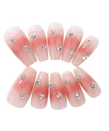 Shiny Ballerina Long Pink False Nails - 13PC Custom Art Design | Acrylic Nail Tips for Women & Girls - Buy Online on GoSupps.com