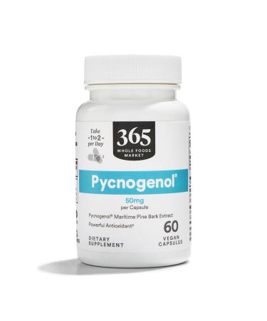 365 by Whole Foods Market Pycnogenol 50Mg 60 Vegetarian Capsules 60 Count (Pack of 1)