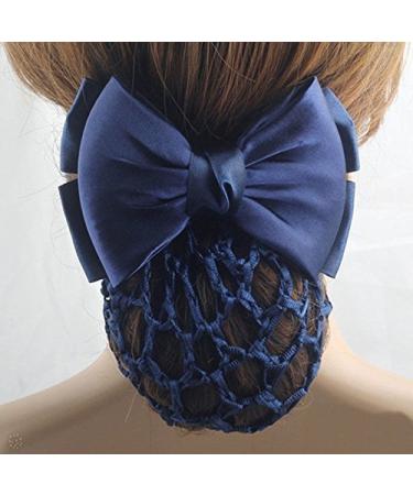 AKOAK 2 Pcs Black Bowknot Snood Net Barrette Hair Clip Bun Cover - Chic Hair Accessory - Buy Online on GoSupps.com