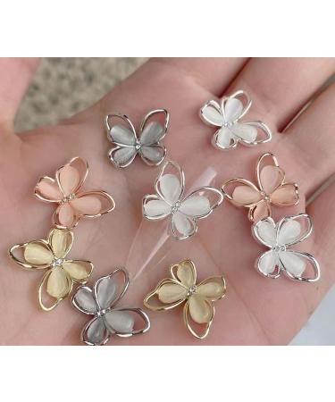 Manicure jewelry luxury wearable cat's eye butterfly alloy zircon explosions nail diamond nail ornament (Color : 2 Size : 10 pieces) 10 pieces 2 - Buy Online on GoSupps.com