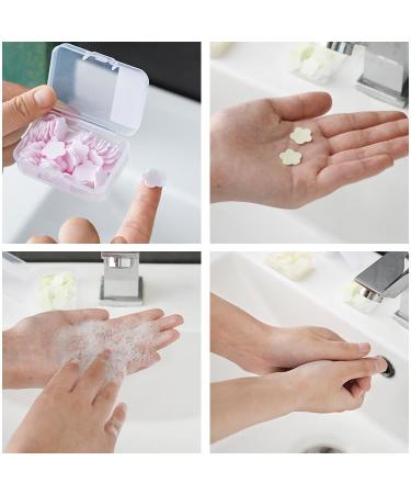 Buy 100Pcs Purple Mini Travel Soap Paper Sheets - Flower Shape Disposable Hand Wash Flakes for Clean Hands - International Shipping Available - Buy Online on GoSupps.com