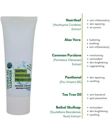  Ellora Skincare Hydra Gel Cleanser (150ml) I Moisturizing Soothing Prevents Spots & Blemishes Soap-Free with Botanicl Complex for Combination & Oily Skin Prone to Rashes & Acne - Buy Online on GoSupps.com