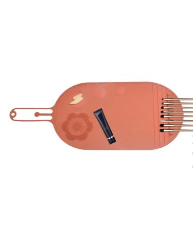 Brush Cleaning Mat - Gentle Silicone Makeup Brush Cleanser Portable Cosmetic Cleaning Pads Scrubber Mat Pad for Foundation & Lip Brush brown