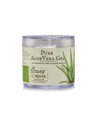 Honey and Spice Aloe-Vera Gel 100% Pure Natural Moisturiser For Multipurpose Use For Face & Hair | Hydrating Moisturizing Soothing Skin | Multipurpose Gel (3.5 Ounce)