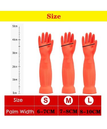 Yioiy Waterproof Rubber Cleaning Gloves - Oil-Resistant Kitchen Household & Pet Care Gloves (Small Red) | Ideal for Dishwashing & Car Wash - Buy Online on GoSupps.com