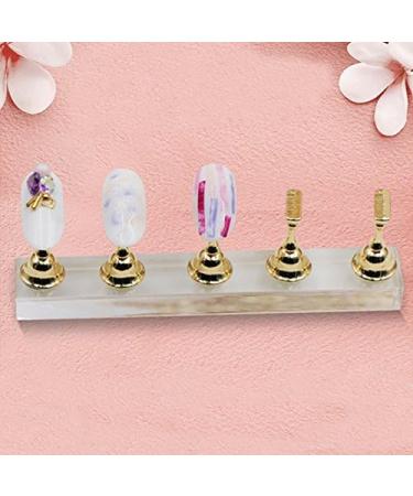 New Magnetic Acrylic Manicure Tools Nail Practice Hand Nail Exercise Base Nail Supplies Nail Tips Gold Display Stand - Buy Online on GoSupps.com