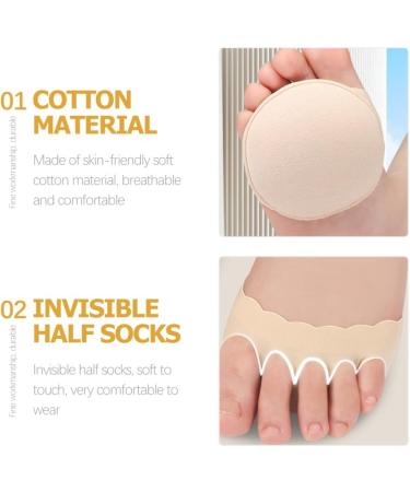 FRCOLOR 2 Pairs Women's Five Toe Socks - Invisible Open Toe Liner for Sandals & Heels - Comfort Forefoot Pads - Buy Online on GoSupps.com