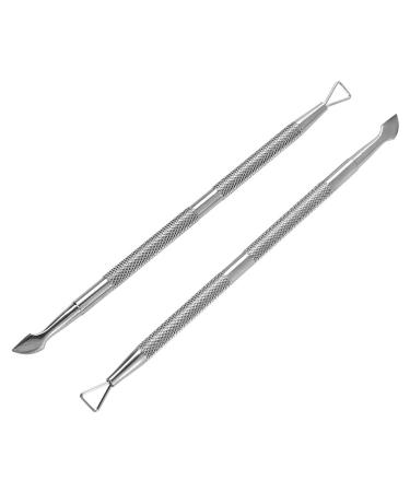 Cuticle Pusher Stainless Steel Professsional Stainless Steel Double Head Nail Cuticle Pusher Nail Polish Gel Scraper Peeler Nail Care Beauty Tool for Manicure Beauty Salon