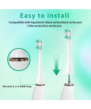 YMPBO Toothbrush Heads Compatible with AquaSonic Black Series - 10Pcs Electric Brush Heads Refill + Free Stand Holder - Soft Dupont Bristles - White - Buy Online on GoSupps.com