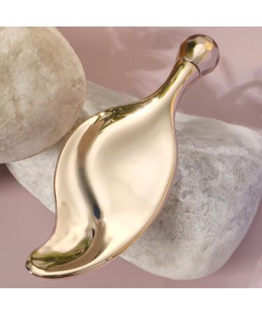2-in-1 Metal Gua Sha Facial Tool & Mini Roller - Wrinkle Lifting Leaf Shaped Tool with Eye Rollers for Radiant Skin | International Shipping - Buy Online on GoSupps.com