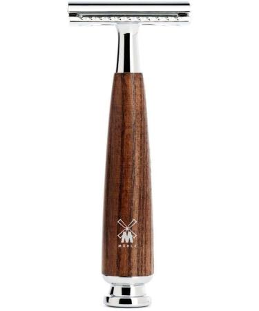 M HLE Rytmo Shaving Set - Black Fibre Safety Razor with Dark Ash Wood - Premium International Delivery - Buy Online on GoSupps.com