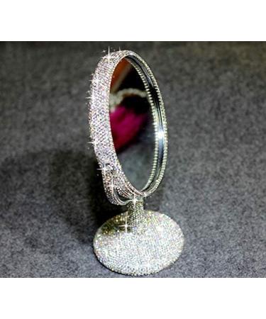 Bestbling Bling Rhinestone Portable Double Sided Swivel Makeup Mirror - Silver - Buy Online on GoSupps.com