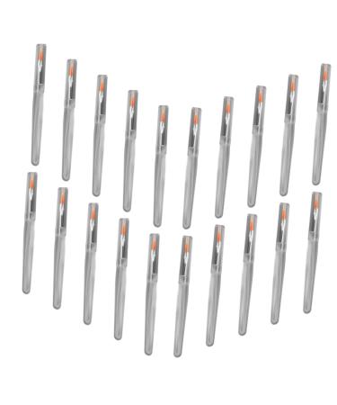 NOLITOY 20pcs Makeup Brush with Cover Resin Lipstick Pen Eye Makeup Brushes Lip for Makeup Lip Applicator Glossy Lipstick Lip Balm Artificial Fiber Transparent Rod Lipstick Brush