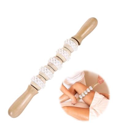 Fascia roller wood and fascia rod - massage roller wood for deep muscle relaxation - ideal for legs neck body care and gua Sha massage