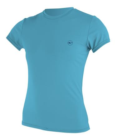 O'Neill Women's Basic Skins Upf 30 + Short Sleeve Sun Shirt X-Large Turquoise