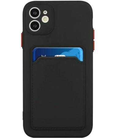Tivenfezk Nadoli Silicone Case for iPhone 15 Plus - Ultra Thin Shockproof Scratch-Resistant Wallet TPU Cover with Credit Card Holder - Black - Buy Online on GoSupps.com