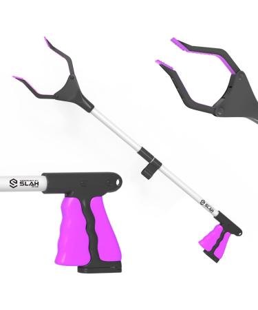SLAH 26 Folding Long Reacher Grabber Tool - Heavy Duty Trash Picker Grabber for Kids - Rotating Jaw Handheld Mobility Aid - 26 Inches, Pink - Buy Online on GoSupps.com