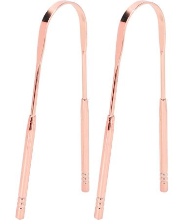 Verdant Touch Tongue Sweeper - Stainless Steel U-Shaped Tongue Scraper (2 Pack) | Oral Care Hygiene Tool in Rose Gold - International Shipping Available - Buy Online on GoSupps.com