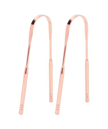 Tongue Cleaner Tongue Cleaning Tool 2 Pieces Durable for Adults for Oral Care for Oral Hygiene (Rose Gold)