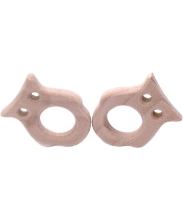 Wendysun 3pcs Cartoon Wood Teether Set - Natural Owl Shape Baby Teething Toy - Buy Online on GoSupps.com